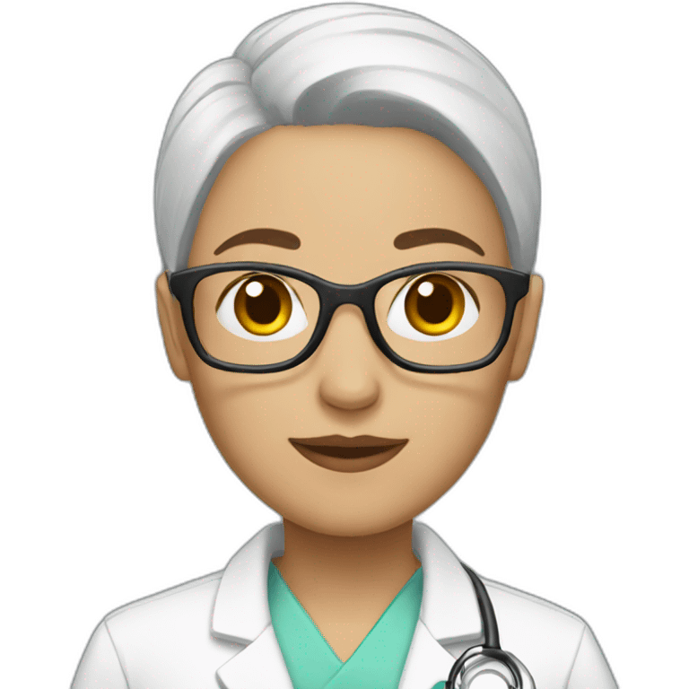 bald brunette doctor emoji