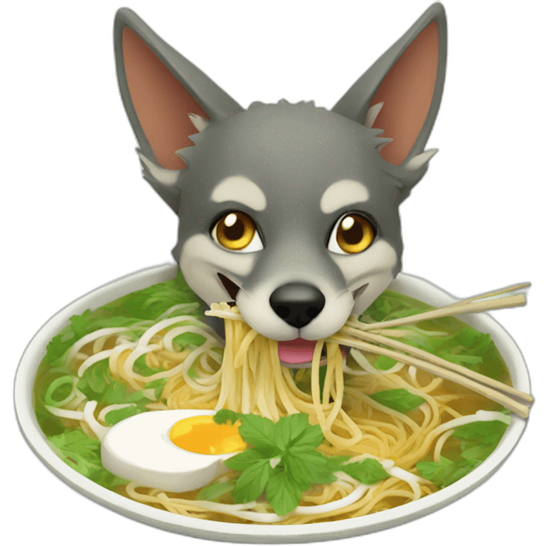 Jackal eating pho emoji