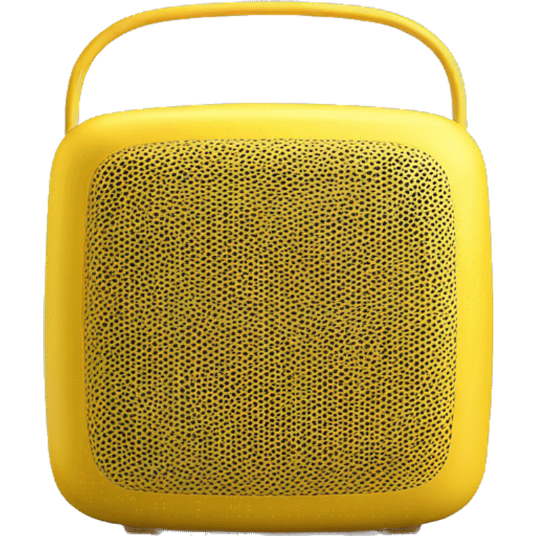 Realistic yellow portable smart speaker isolated. emoji