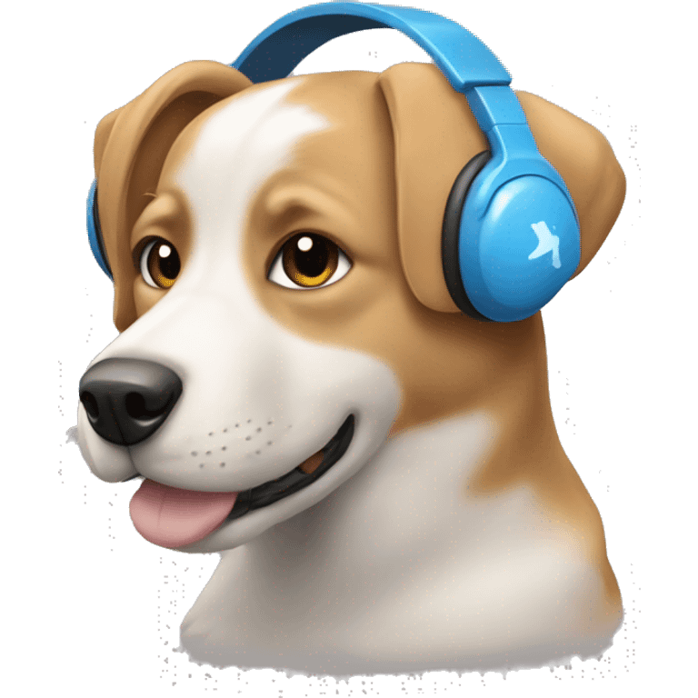 Un perro con audifonos emoji