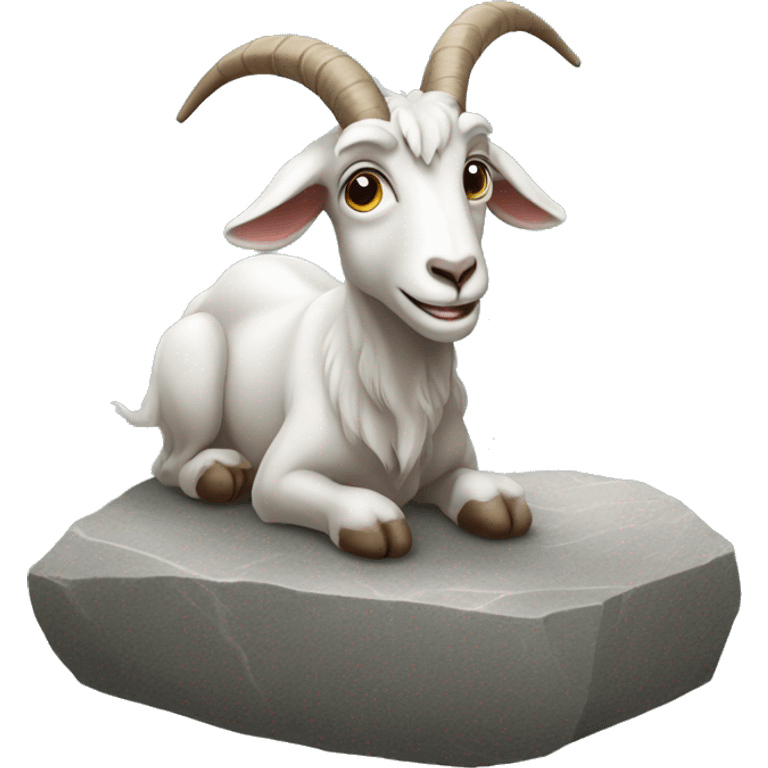 a goat on the stone emoji