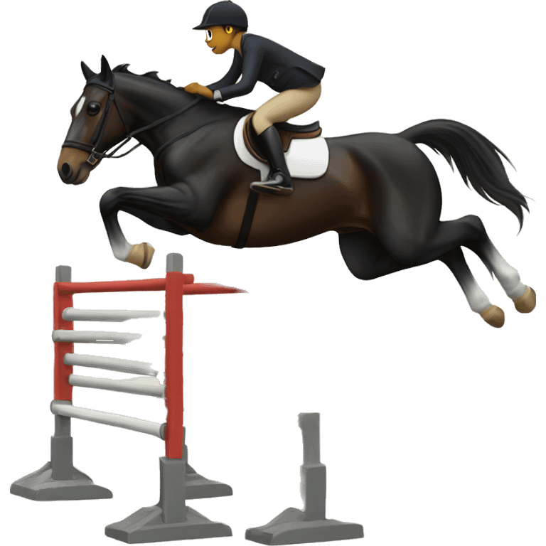 Horse jumping a obstacle emoji