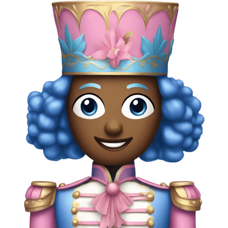 Pink and blue nutcracker emoji