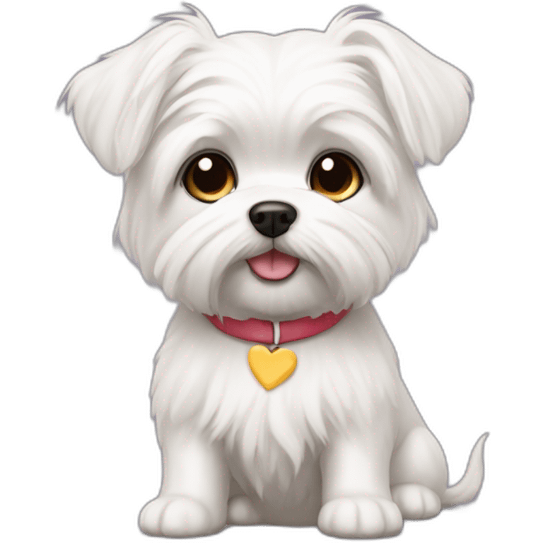 maltese dog short haired love cheese emoji