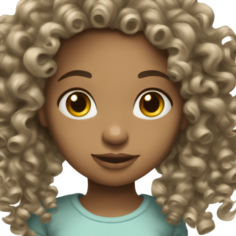  Curly hair girl coquette pale emoji