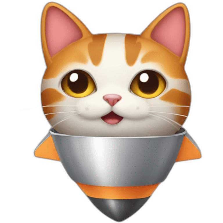 Cat in rocket emoji