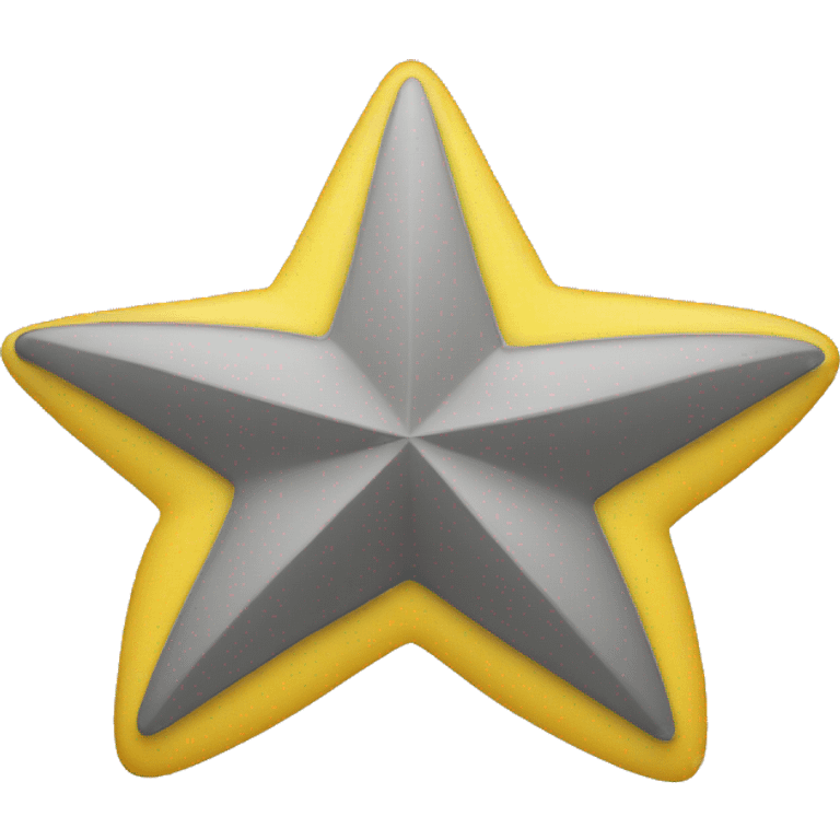 Half yellow half grey star emoji