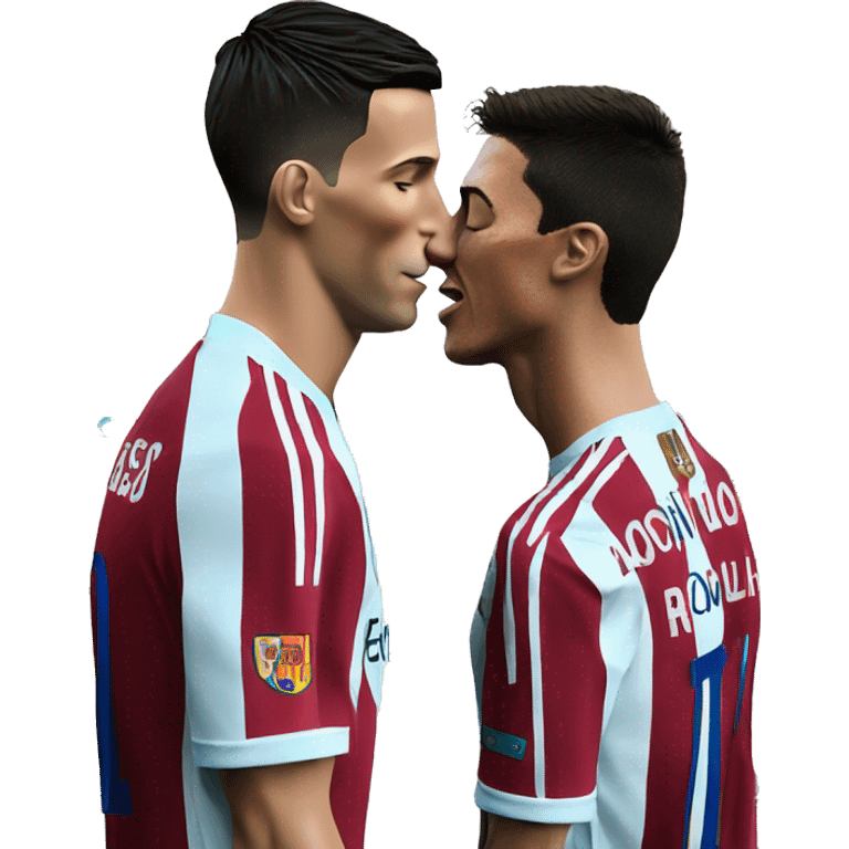 Cristiano Ronaldo kisse Messi emoji