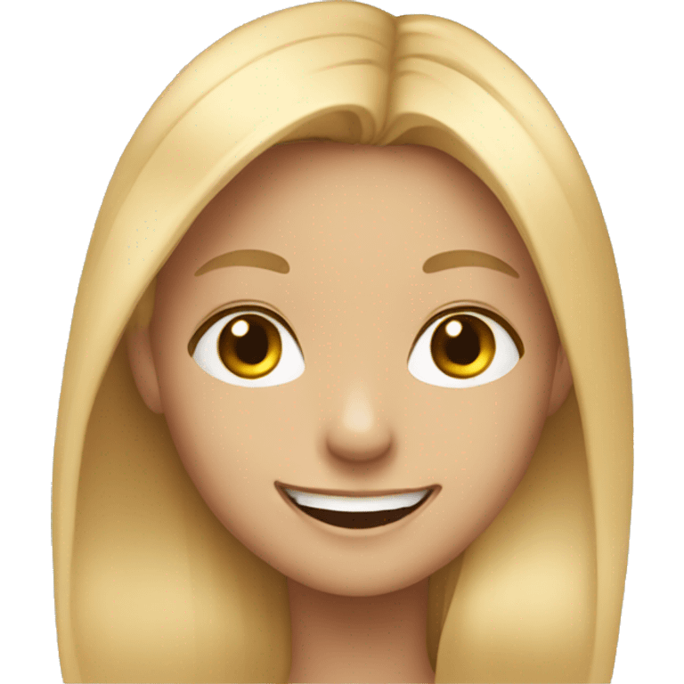 smiling girl with long blonde hair  emoji