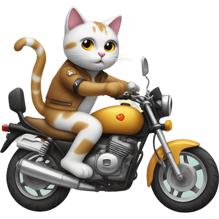 Cat on a motorbike emoji