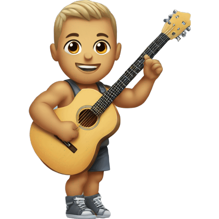 Baby Gronk with a guitar emoji