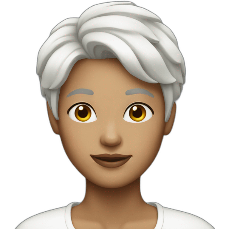 Woman with white short hair emoji