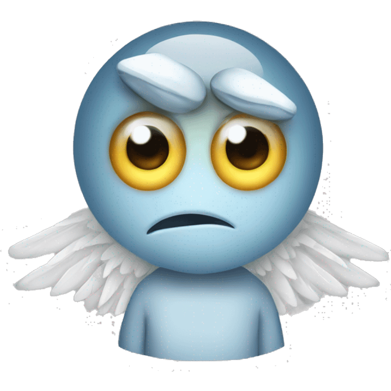 irritated eyeball with angel wings  emoji