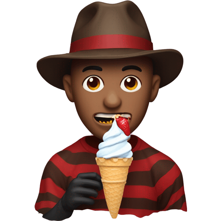 Freddy Krueger eating ice cream emoji