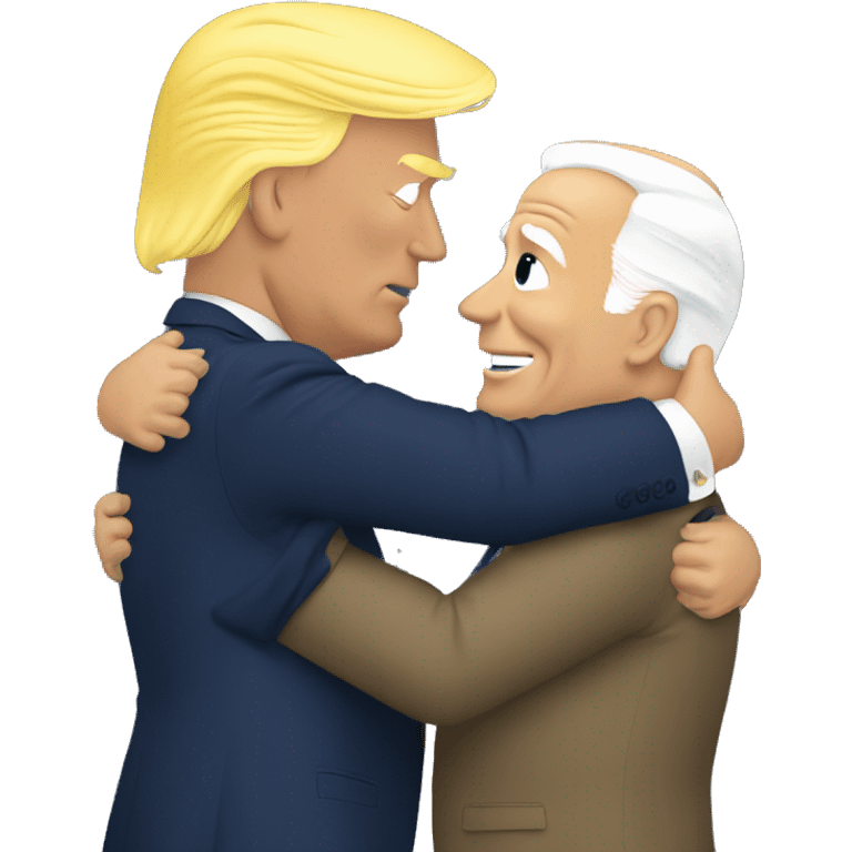 Trump hugging and kissing Joe Biden  emoji