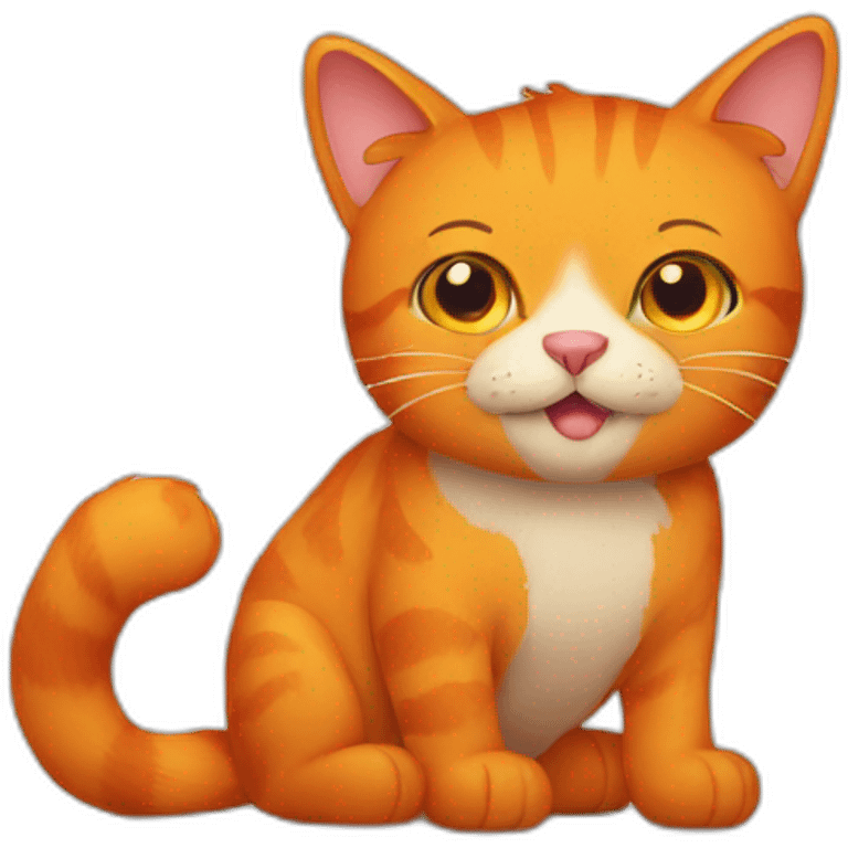 orange cat with bear emoji