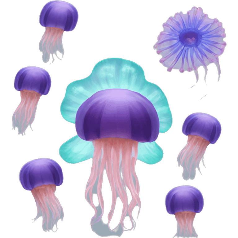 Anemone and jellyfish emoji