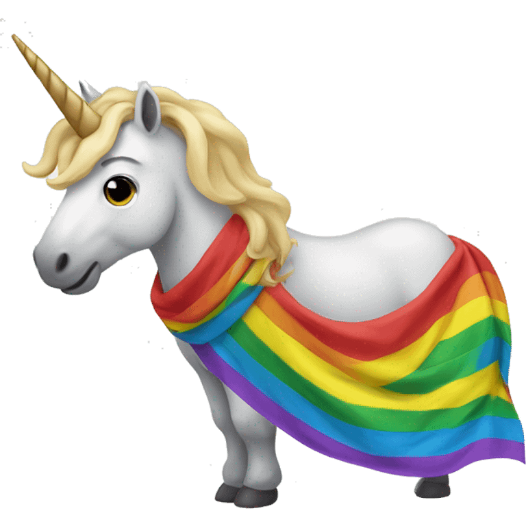 Unicorn wearing a rainbow scarf emoji