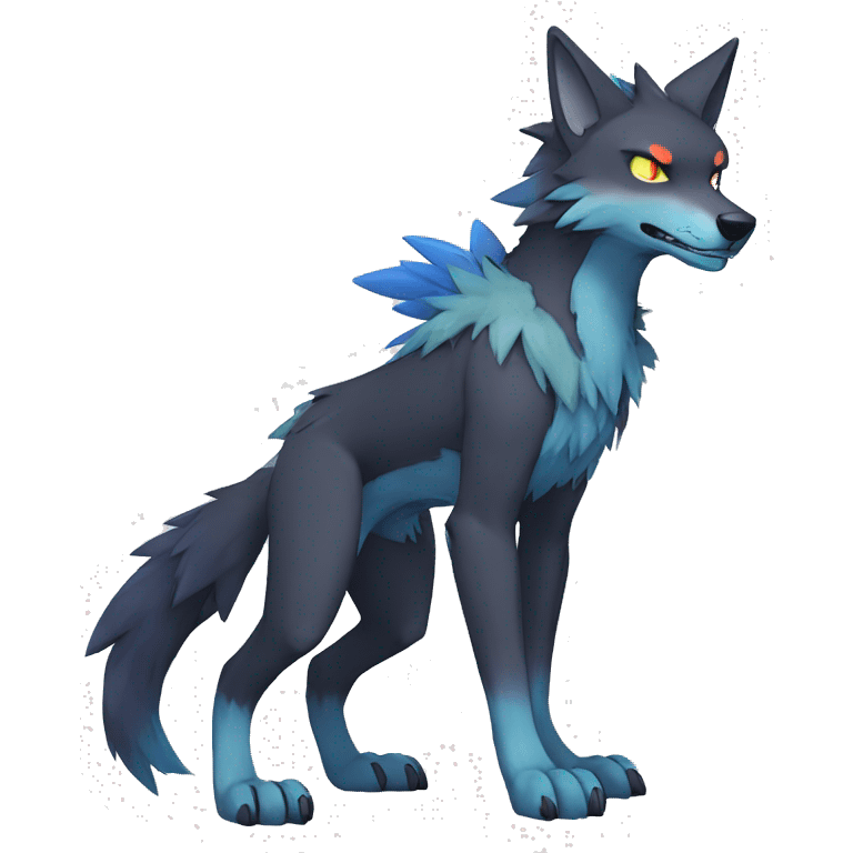 Edgy Colorful Digimon-Fakemon-Wolf full body emoji