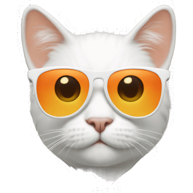 White orange Cat with sunglasses emoji