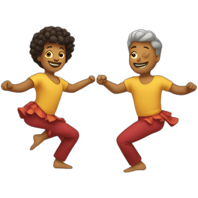 Two rolled dancing horizontally emoji