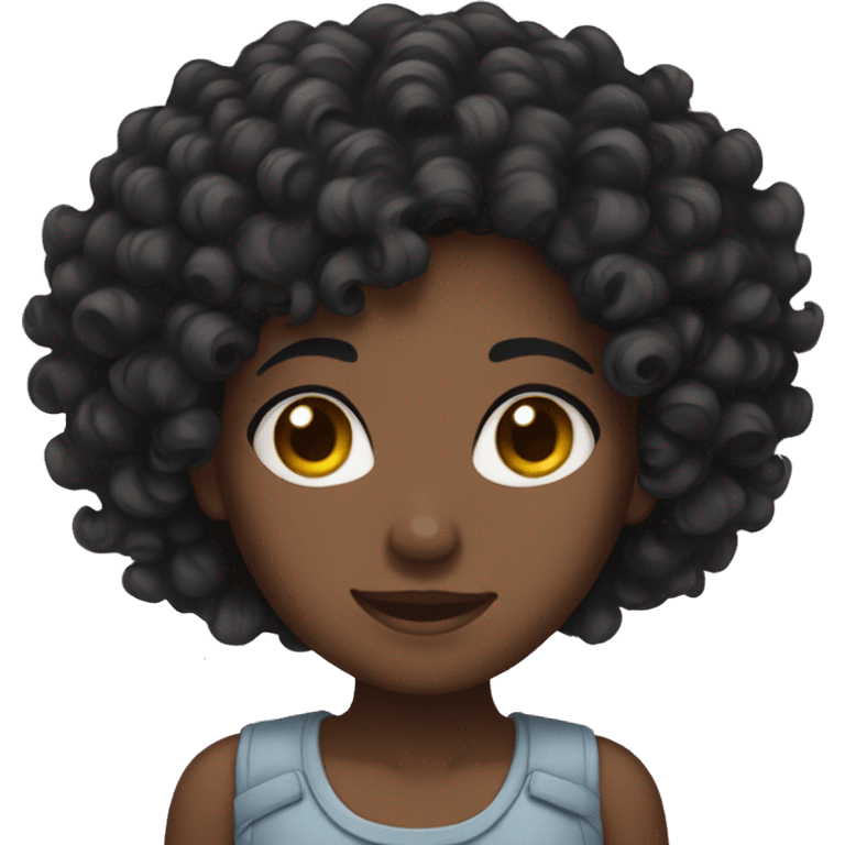 Black curly hair girl emoji