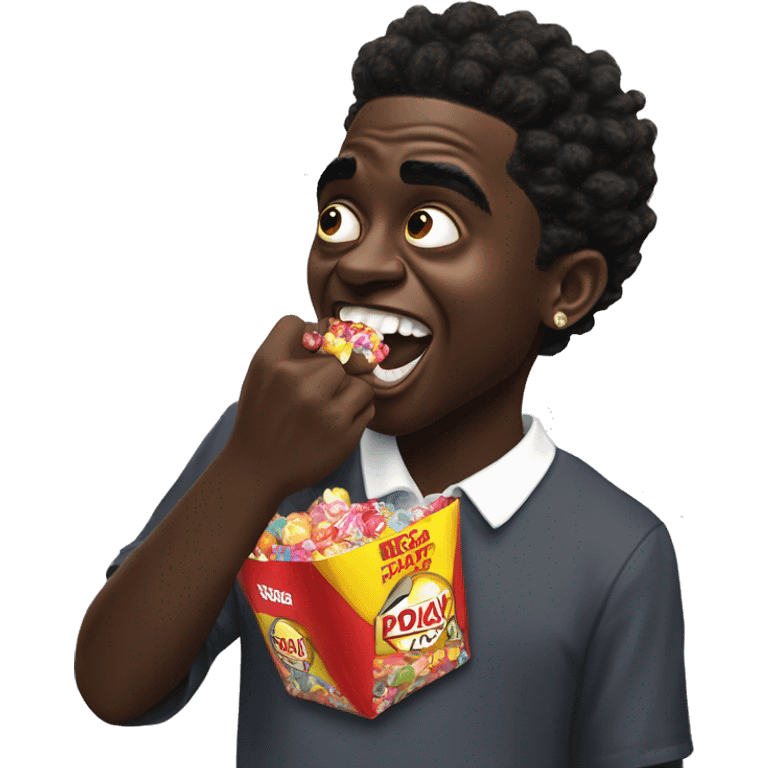 Kodak Black throwing a candy in his mouth emoji