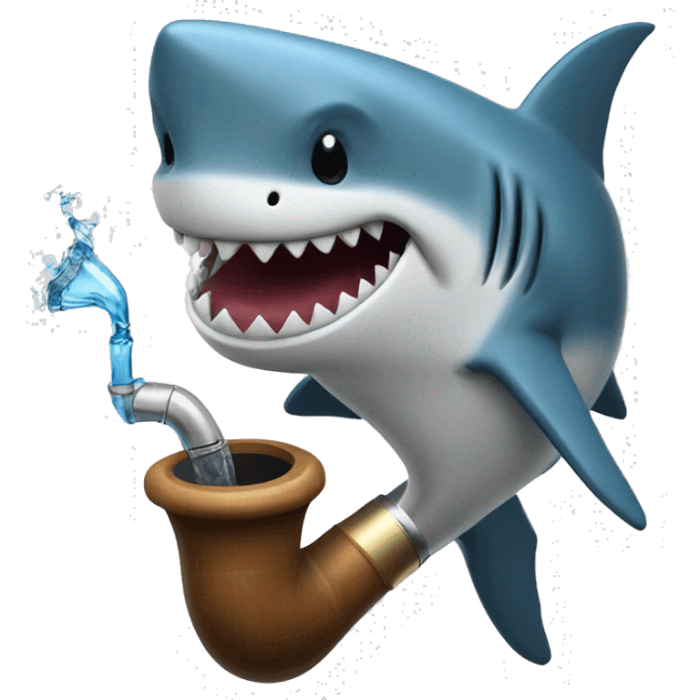 shark smoking a water pipe emoji