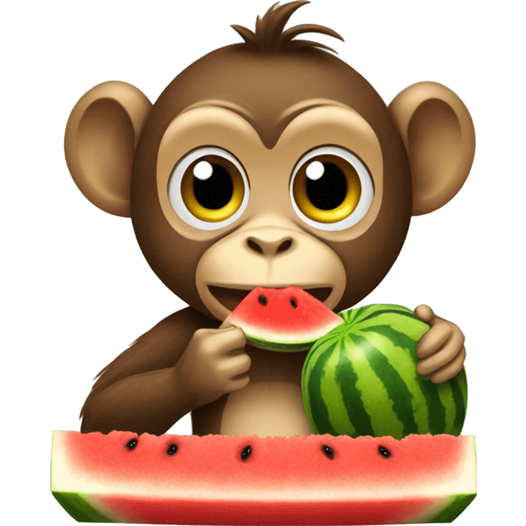 Monkey eating watermelon  emoji