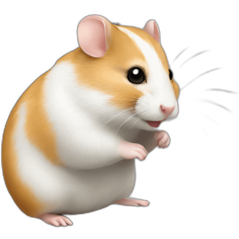 Working hamster on laptop emoji