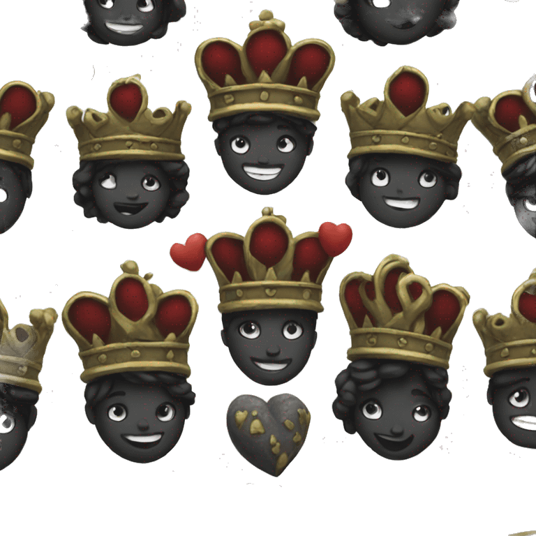 Heart crown black emoji