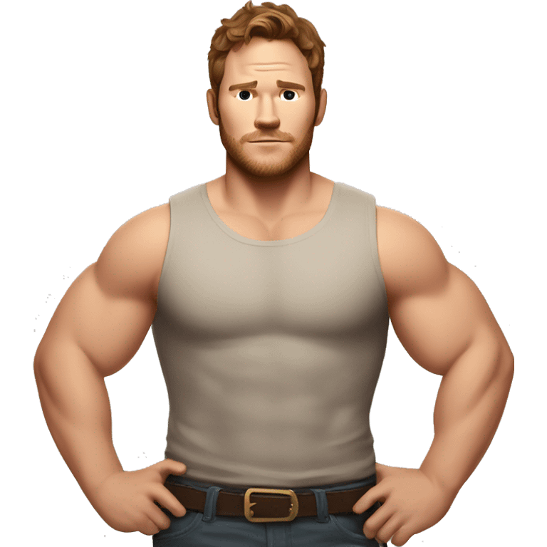 full body muscular chris pratt emoji