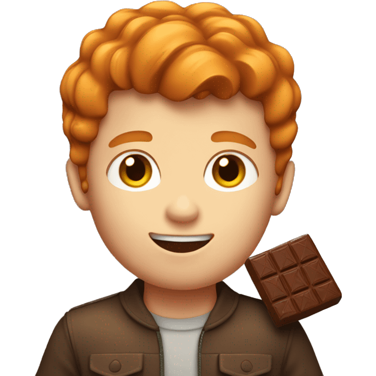 Ginger boy with chocolate  emoji