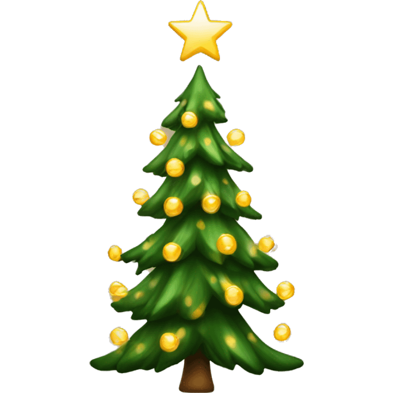 Christmas tree with golden lights a little bit smaller emoji