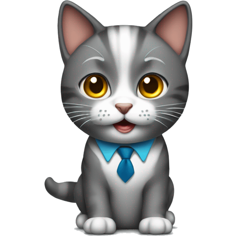 female business cat getting a promotion at work emoji