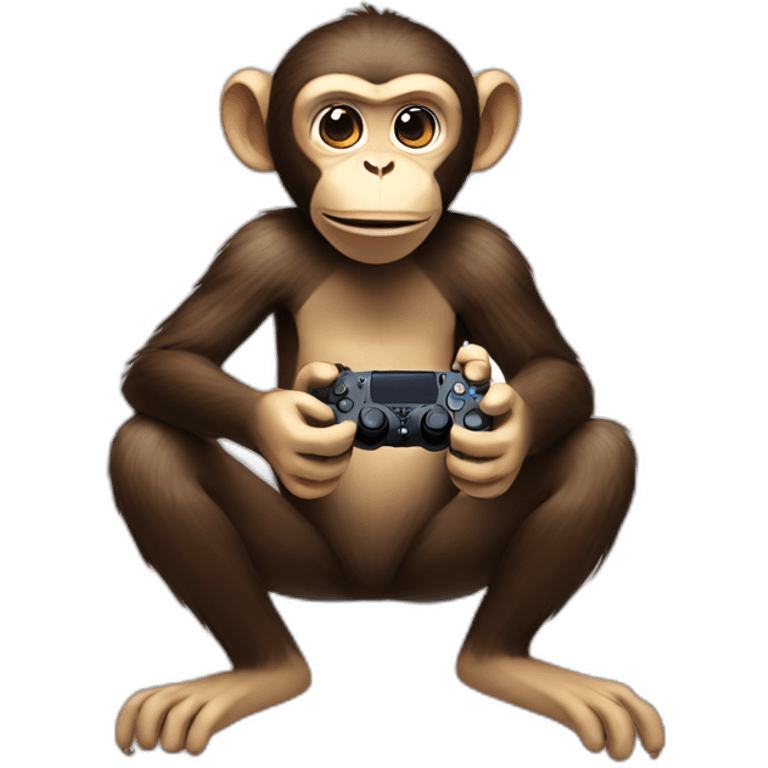 Monkey playing ps4 emoji