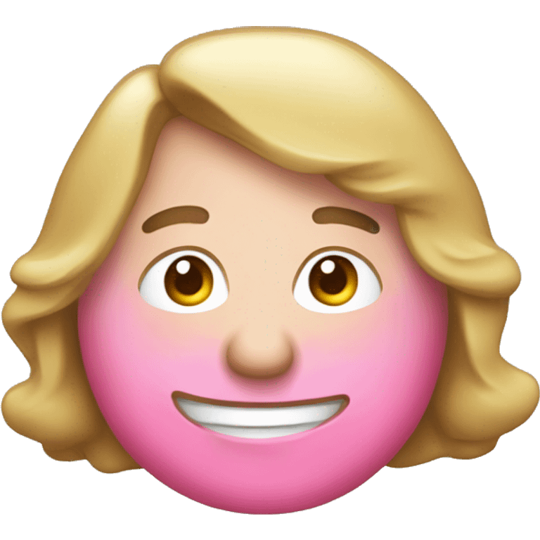 Un ladrón con disfraz rosa emoji