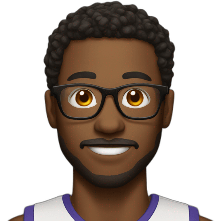 man basketball player with glasses emoji