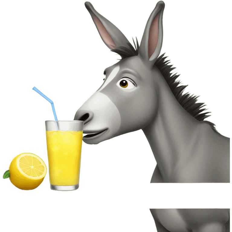 Donkey drinking lemonade emoji