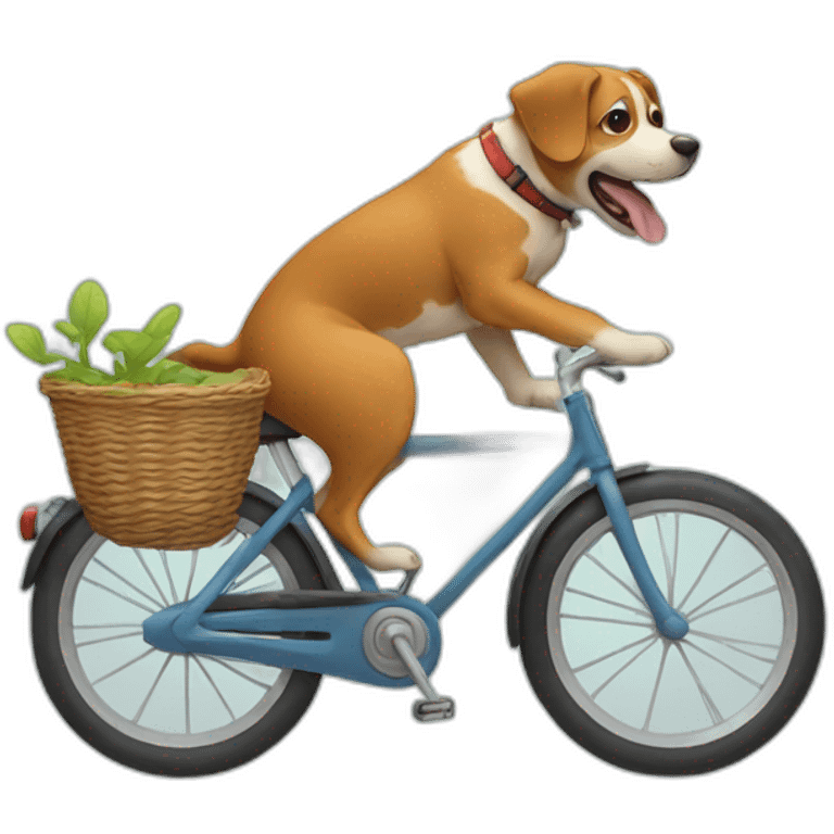 dog riding a bike emoji