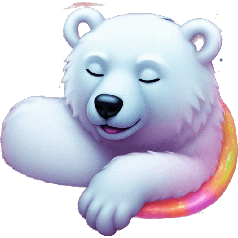 lisa frank neon sleeping polar bear full emoji