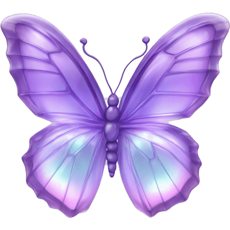 Lilac lavender Iridescent glass crystal butterfly emoji