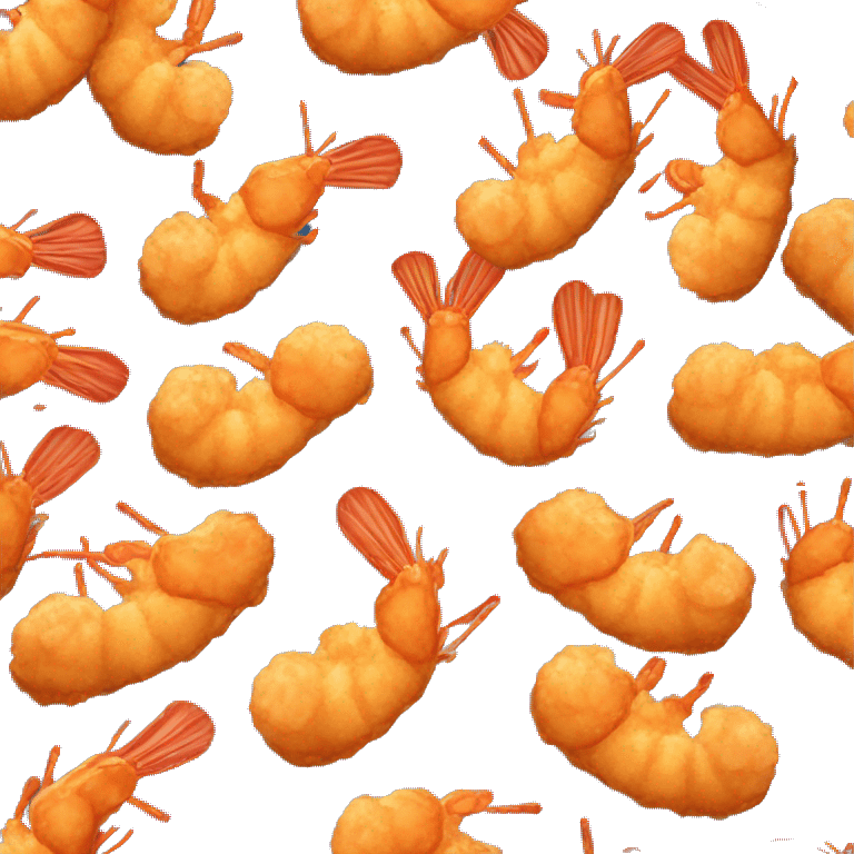  golden fried shrimp, crispy and appetizing.” emoji