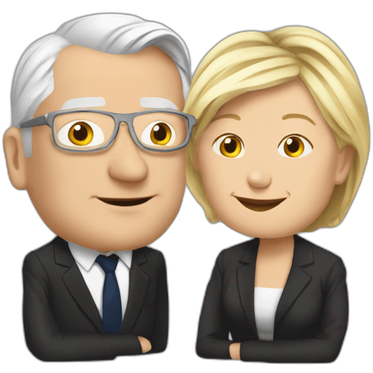 Marine lePen et Jean-Marie lePen emoji