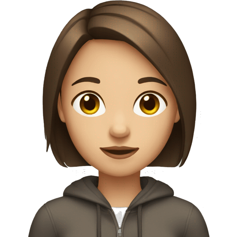 Girl with short straight brown hair emoji