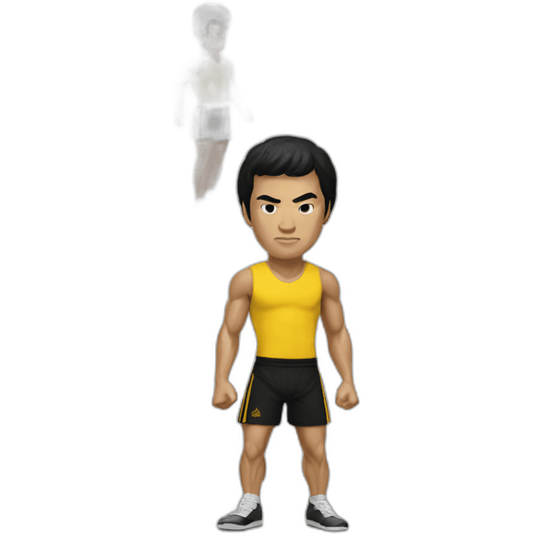 Bruce lee in yellow adidas dress emoji