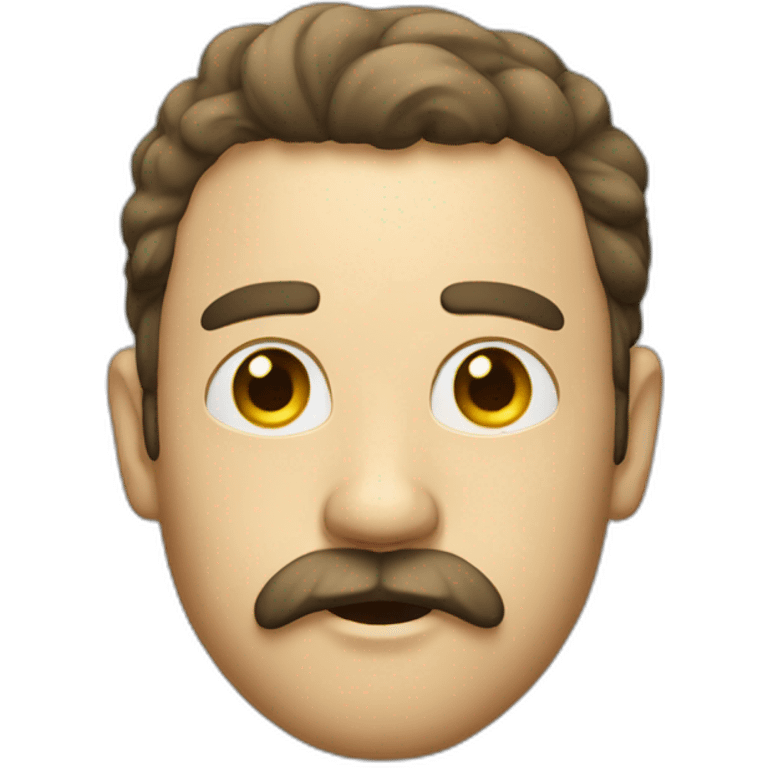 A man with a light mustache with hairs under his mouth emoji