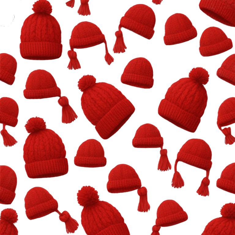 Red knit winter hat no person emoji