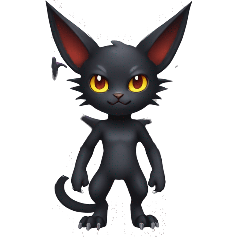 Black Cool Edgy Punk-Gothic Bat-winged Litten-Bat-cat-Fakemon full body emoji