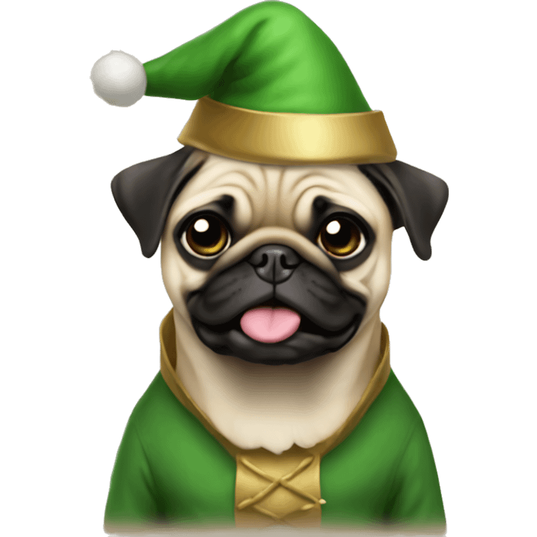 Pug elf emoji